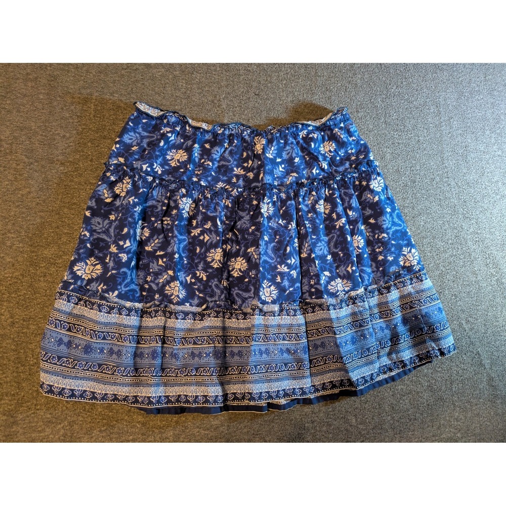 Charlie Paige Women's Skirt Blue Print Flared Boho/Beachy Size Medium 100% Rayon - Picture 6 of 7